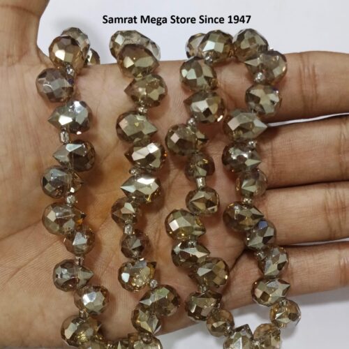 Crystal AB Faceted Drop Beads - Golden Smoky(6×8 mm, ~90 pcs)