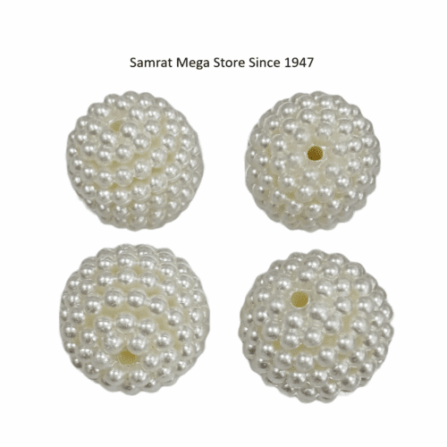 Layered Pearl Football Beads – Approx. 50 g