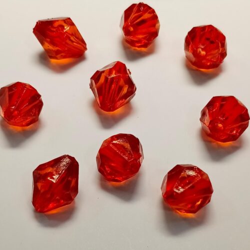 Acrylic Crystal Beads (8 mm, 100 g, ~330 pcs) – Red