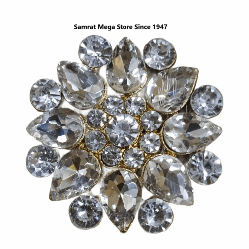 Crystal Grand Sparkle Flower Brooch 2"(50.8 mm)