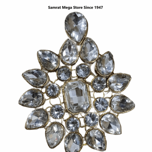 Crystal Vintage Sunburst Flower Brooch 3.4"(86.36 mm)