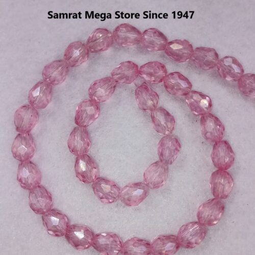 Glass Drop Beads (6*8 mm, ~45 to 50 pcs) – Light Pink