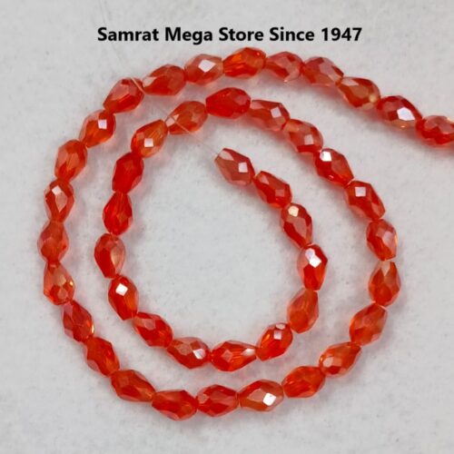 Glass Drop Beads (6*8 mm, ~45 to 50 pcs) – Medium Red
