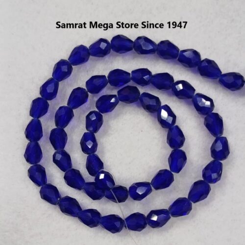 Glass Drop Beads (6*8 mm, ~45 to 50 pcs) – Royal Blue