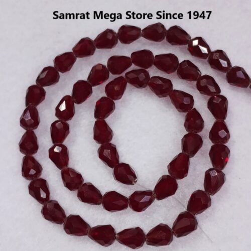 Glass Drop Beads (6*8 mm, ~45 to 50 pcs) – Deep Wine