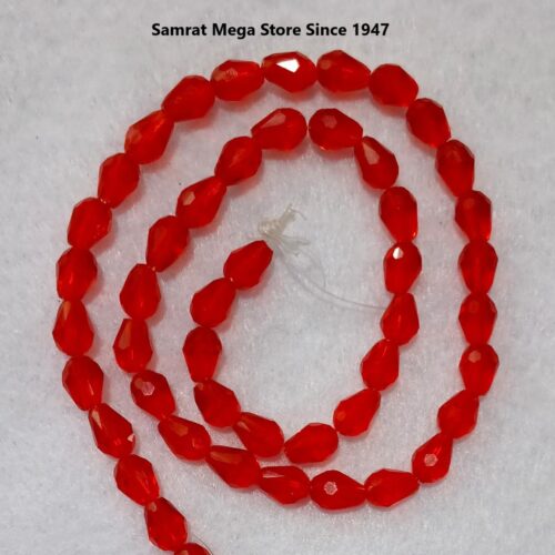 Glass Drop Beads (6*8 mm, 8*11 mm ~ 45-50 pcs) – Red