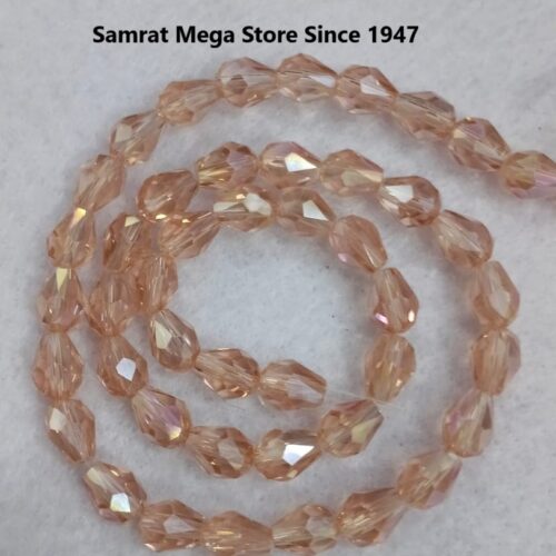 Glass Drop Beads (6*8 mm, 8*11 mm ~ 45-50 pcs) – Peach Nude