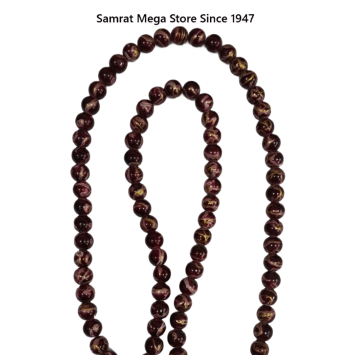 Round Glass Beads – Maroon | 8mm