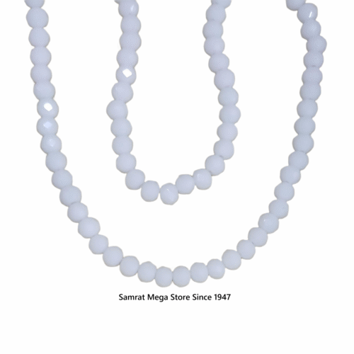 Opaque Round Glass Beads - White (4mm, 6mm)