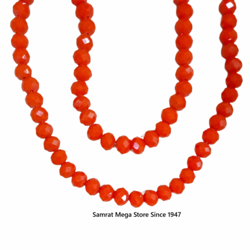 Opaque Round Glass Beads - Dark Orange (8mm, ~ 64–66 pcs)