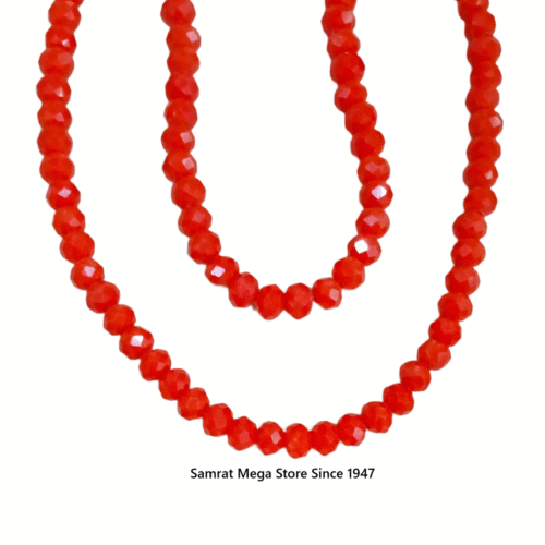 Opaque Round Glass Beads - Reddish Orange (4mm, 6mm)