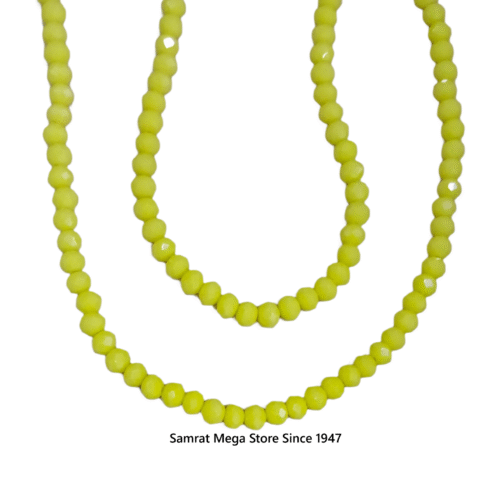Opaque Round Glass Beads - Yellow (4mm, ~ 110–115 pcs)