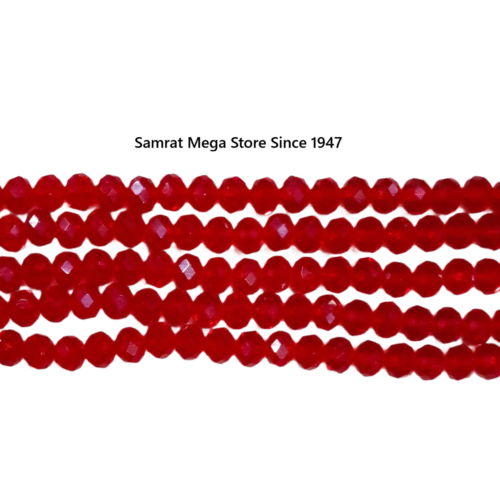Tyre Crystal Glass Beads - Red (4mm, 6mm, 8mm)
