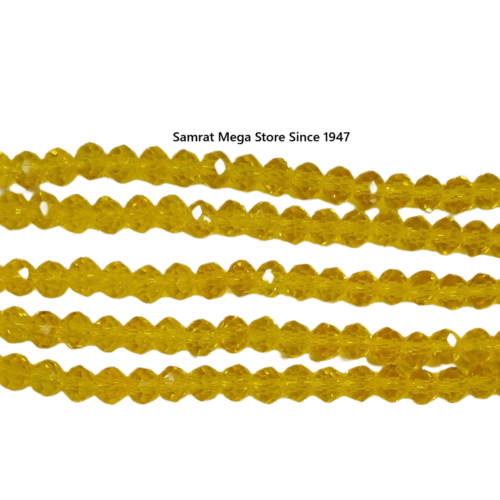 Tyre Crystal Glass Beads - Golden Yellow (4mm, 6mm, 8mm)