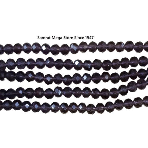 Tyre Crystal Glass Beads - Shadow Purple (4mm, 6mm, 8mm)