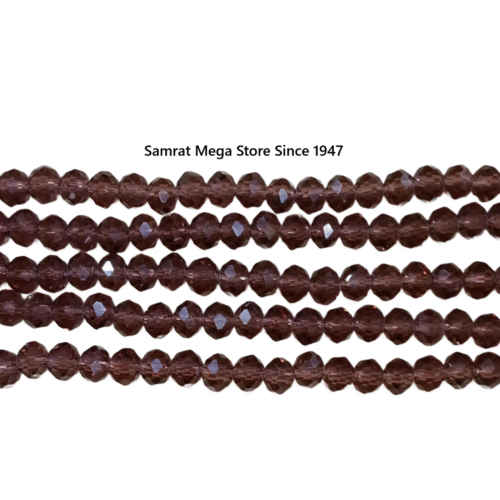 Tyre Crystal Glass Beads - Mocha Brown (4mm, 6mm, 8mm)