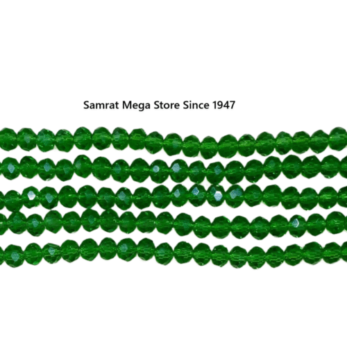 Tyre Crystal Glass Beads - Green (4mm, 6mm, 8mm)