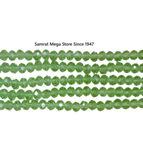 Tyre Crystal Glass Beads - Apple Green (4mm, 6mm, 8mm)