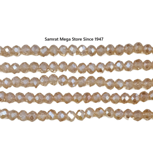 Tyre Crystal Glass Beads - Beige (4mm, 6mm, 8mm)