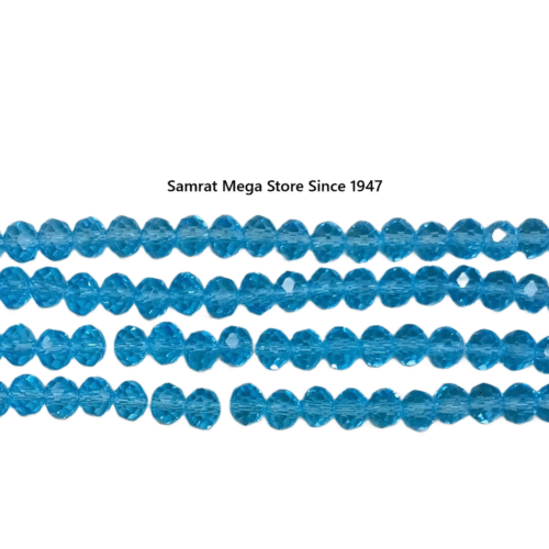 Tyre Crystal Glass Beads - Sky Blue (4mm, 6mm, 8mm)