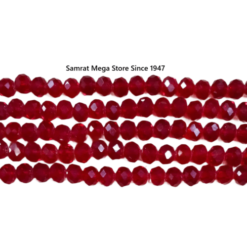 Tyre Crystal Glass Beads - Maroon (4mm, 6mm, 8mm)