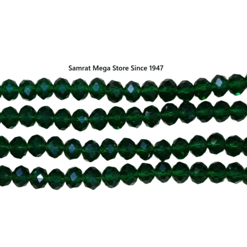 Tyre Crystal Glass Beads - Bottle Green (4mm, 6mm, 8mm)