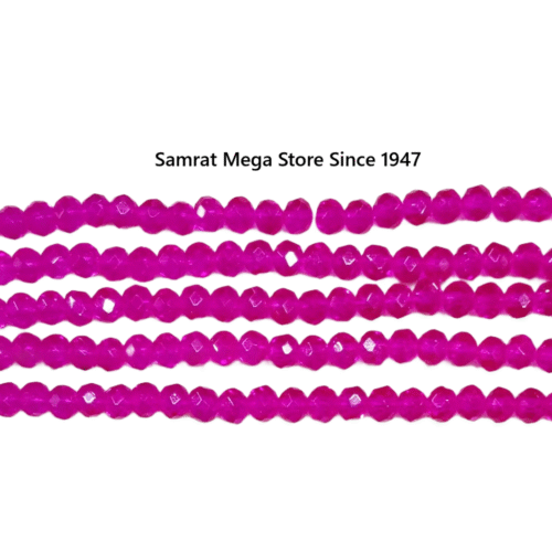 Tyre Crystal Glass Beads - Rani Pink (4mm, 6mm, 8mm)