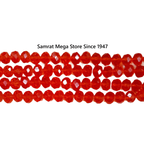 Tyre Crystal Glass Beads - Reddish Orange (4mm, 6mm, 8mm)
