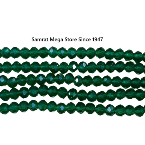 Tyre Crystal Glass Beads - Deep Green (4mm, 6mm, 8mm)