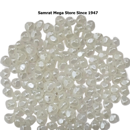 Heart Drop Acrylic Beads – Pearl White ~(40g, 236 pcs)