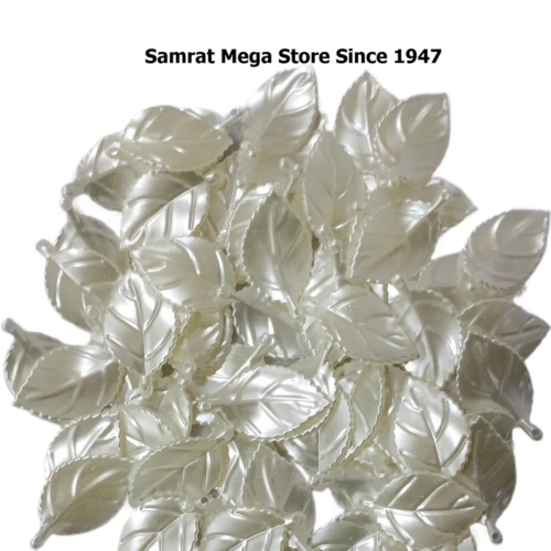 Decorative Acrylic Leaf – Moonlight White ~(50g, 72 pcs)