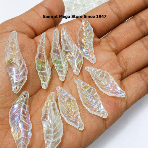 Decorative Acrylic Leaf – Transparent Crystal ~(50g, 140 pcs)