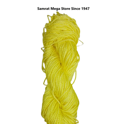 Polyester Crochet Yarn, Twisted – Lemon Yellow (4mm, 100g)