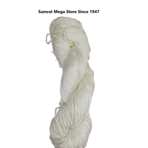 Polyester Crochet Yarn, Twisted – White (4mm, 100g)