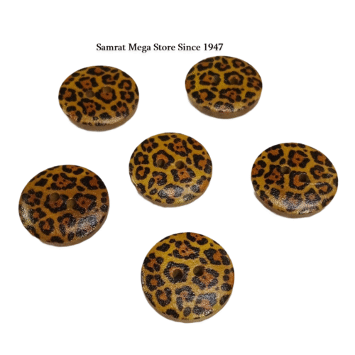 Printed Wooden Buttons 2 – 6 Pcs, 18 mm (1.8 cm)