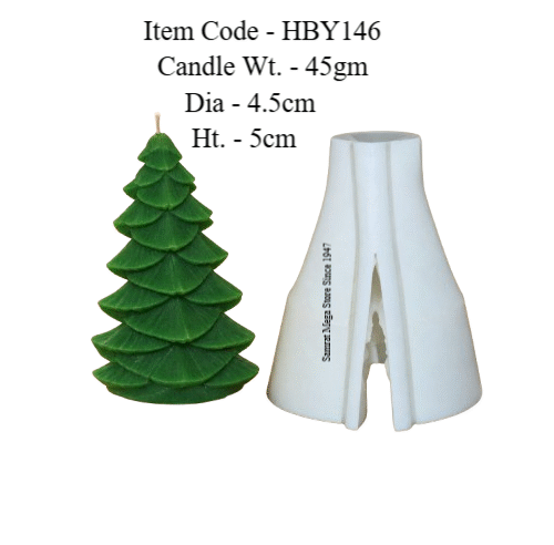 Charming Evergreen Silicon Candle Mould - HBY146