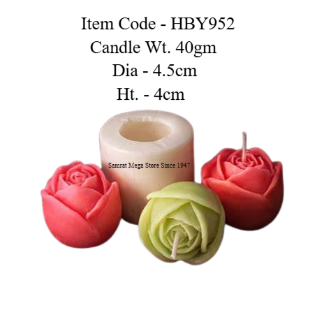 3D Rose Bud Flower Silicone Candle Mould - HBY952