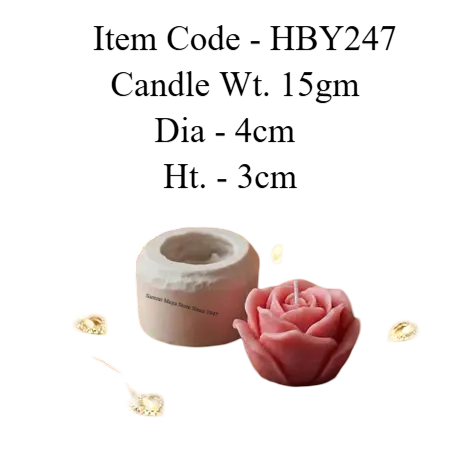 Delight Rose Flower Silicone Candle Mould - HBY247