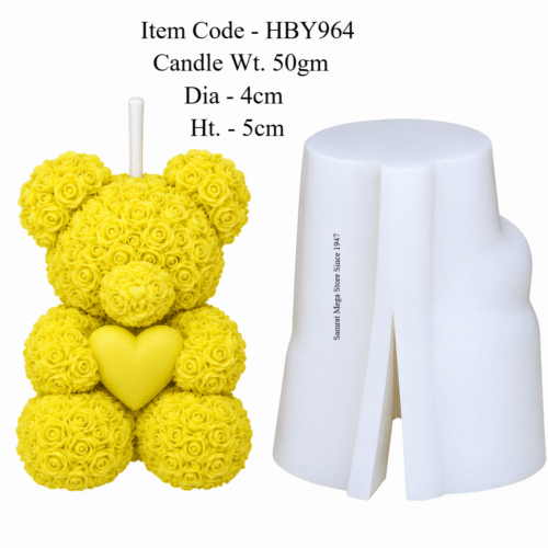 Rosy Teddy with Heart Small silicon Mould - HBY964