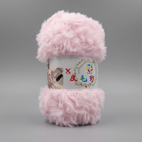 Faux Fur Yarn Shade Baby Pink