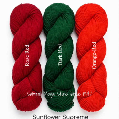 AcroCot-Acrylic 4 Ply Yarn without Fiber - Red Tulip Flower Set