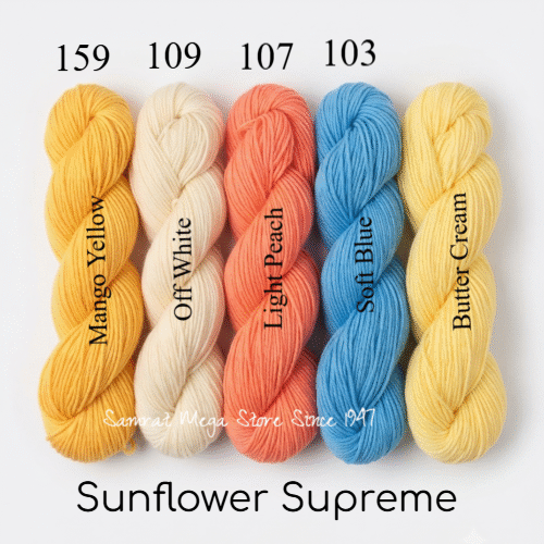 AcroCot-Acrylic 4 Ply Yarn without Fiber (5 Colors Pack)