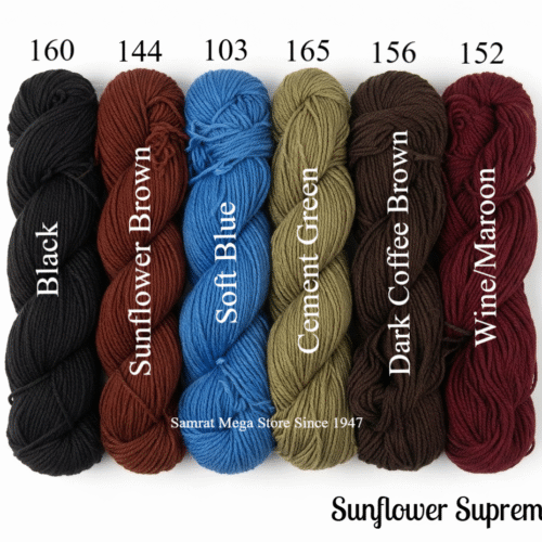 AcroCot-Acrylic 4 Ply Yarn without Fiber Yarn (6 Colors Pack)