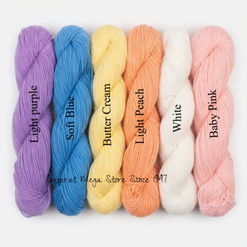 AcroCot-Acrylic 4 Ply Yarn without Fiber Yarn (6 Colors Pack)