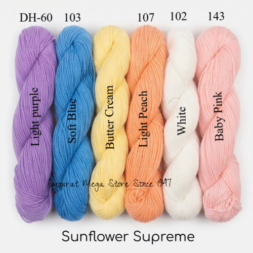 AcroCot-Acrylic 4 Ply Yarn without Fiber Yarn (6 Colors Pack)