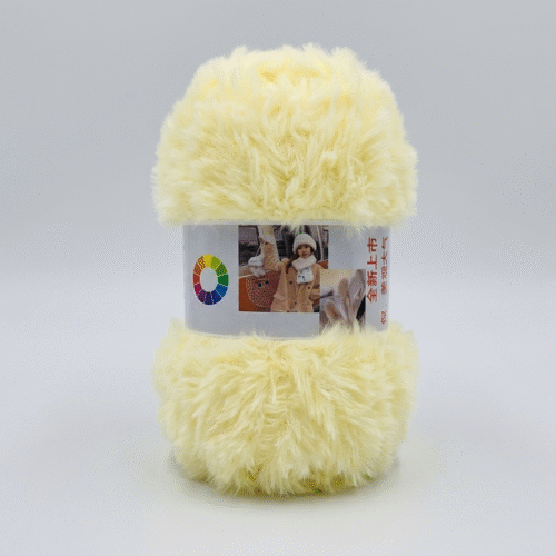 Faux Fur Yarn Shade Lemon Yellow