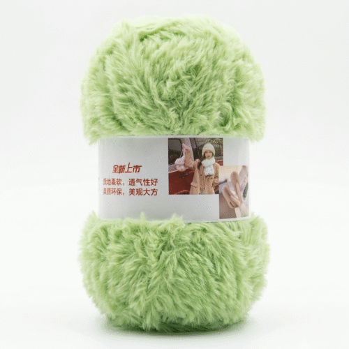 Faux Fur Yarn Shade Pastel Parrot Green